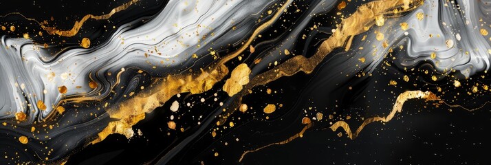 Gold abstract black marble background art paint pattern ink texture watercolor white fluid wall. Abstract liquid gold design luxury wallpaper nature black brush oil modern paper splash painting water