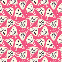Wall Mural - Funny seamless pattern with cats 
