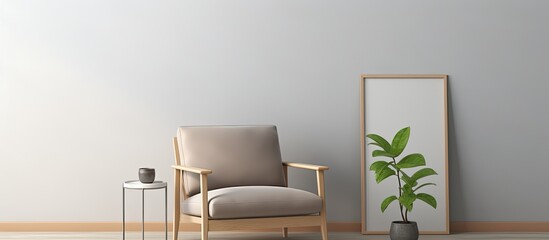 Wall Mural - A room with a chair and a plant