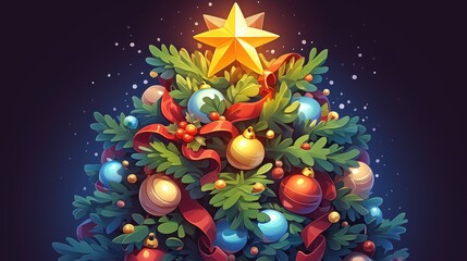 Canvas Print - 2d icon for decorating Christmas trees