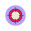 Empty focus line icon. Circle shape, goal, target, crosshair outline sign. Challenge, accuracy, marketing concept. Vector illustration symbol element for web design and apps