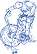 vector sketch of the strong fit man doing an assault bike exercise