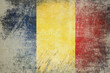 Grunge flag of Romania background