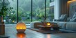 Cute smart home devices as animated, helpful sidekicks in a user's cozy, futuristic living space
