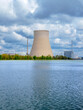 Das stillgelegte Atomkraftwerk, AKW Isar2, an der Isar bei Landshut, Bayern, Deutschland
