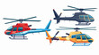 Set of helicopters. Helicopter icon isolated. Vector