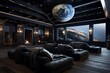 Galactic Home Theater Delights: Space-Themed Room, Surround Sound, Cozy Cinema Seats