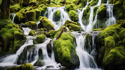 Canvas Print - waterfall in the forest.