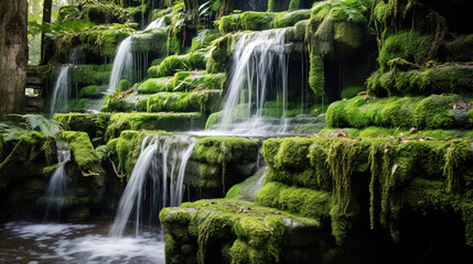 Wall Mural - waterfall in the forest.