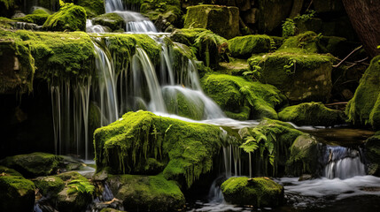 Wall Mural - waterfall in the forest.