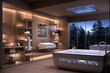 High-Tech Smart Bathroom Designs: Automated Blinds and Modern Privacy Control