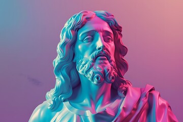 Wall Mural - Jesus Christ in art form with the help of AI to expand the concept.