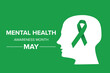 Mental Health Awareness Month in May. Raising awareness of mental health. Control and protection. Prevention campaign. Medical health care design. Vector illustration	