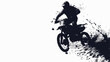 Motocross rider on his bike abstract grunge vector 