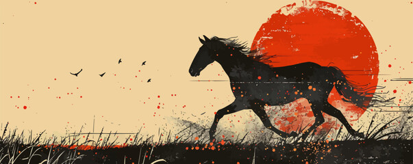 horse. vector simple illustration