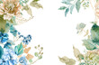 Classic Watercolor Floral Design in Blue and Green Tones