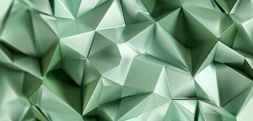 Wall Mural - Olive and mint polygonal pattern, refined and inviting for upscale spaces.