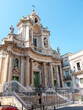 Detail of the facade of the Collegiate Basilica is a church in Catania, Sicily, southern Italy.