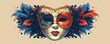 Carnival mask venetian retro. vector simple illustration