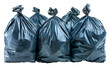 © David - Five tied-up black garbage bags isolated on transparent background