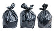 © David - Three tied-up black garbage bags isolated on transparent background