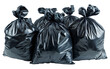 © David - Four tied-up black garbage bags isolated on transparent background