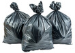 © David - Three tied-up black garbage bags isolated on transparent background