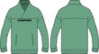 Long sleeve sweatshirt t-shirt design flat sketch Illustration, T-Shirt sweater front and back view, winter shirt for Men and women. Winter outerwear