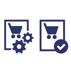 Poster - order, purchase processing, finished icon