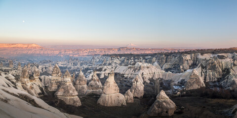 Wall Mural - Panoramic view of love valley in Cappadocia at sunset