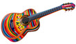 Guitar on a transparent background. 3d rendering. Isolated.