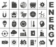 Energy sources. Set of vector icons of various energy sources.