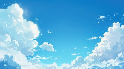 Poster - Background of blue sky with small clouds