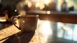 Morning Bliss: Ceramic Coffee Mug in Sunlight