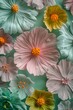 pastel, super close, pink, green, yellow, flower, pattern, background, texture, neutral, calm, peaceful, detailed, 4k, highly realistic 