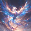 © RobertGabriel - Immortal Flamebird Ascending against Cosmic Backdrop