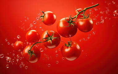 fresh red tomato's with water drops