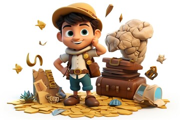 Design adventurous D characters like archaeologists, explorers,