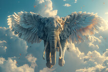 Elephant Flying In The Sky