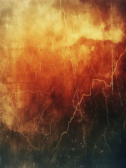 Wall Mural - Fiery lightning bolt across a red and orange canvas.