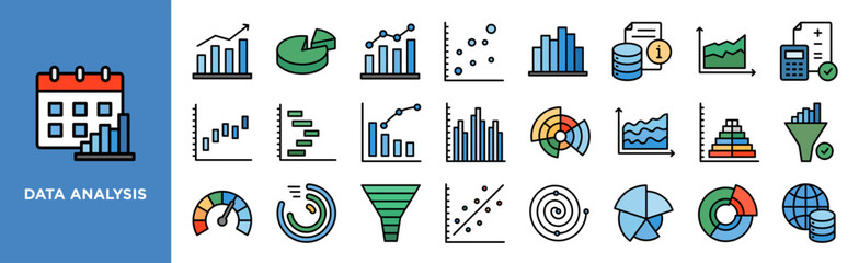 Sticker - Data Analysis Icon Set	