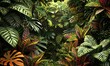 Illustrate the rare plant exhibition in a digital photorealistic style, emphasizing the vibrant colors and intricate patterns of the foliage from a rear viewpoint, evoking a feeling of stepping into a