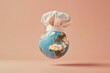 Earth globe with chef hat. AI generative art