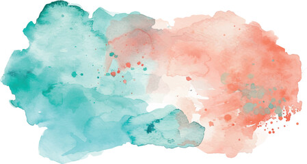 Wall Mural - watercolor background abstract with splashes, turquoise pink