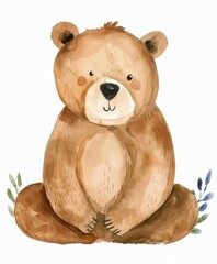 Wall Mural - cute brown bear art illustration