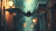 A Bat Spider on the fast track, swooping down an urban alley