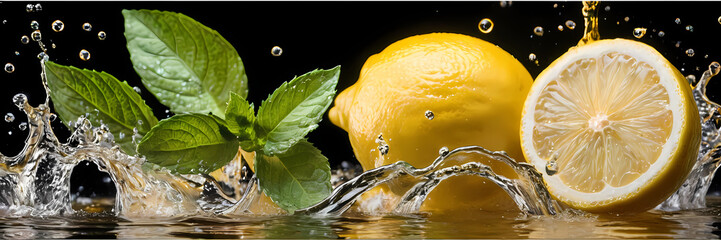 Wall Mural - lemon and water
