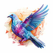 Title: Title: Title: illustration of a dove bird symbols concept abstract dove or pigeon flying love peace made of maps colorful bird

