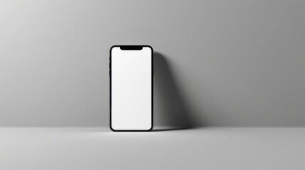 Minimalist smartphone design, screen blank, against a white background, highlighting advanced technology