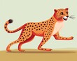 A cartoon illustration of a cheetah running.
